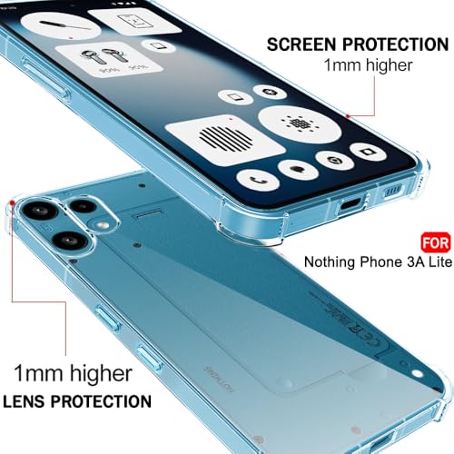 Image of TheGiftKart Crystal Clear Back Cover Case for Nothing Phone 3a Lite 5G | 360 Degree Protection | Shock Proof Design | Transparent Back Cover for Nothing Phone 3a Lite 5G (PC & TPU, Transparent Bumper)