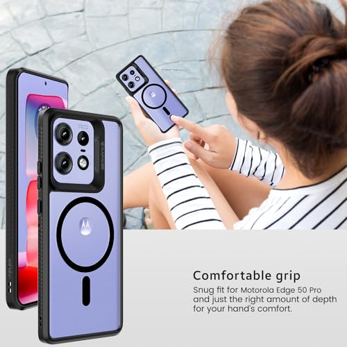 Image of KAPAVER Mag-X Back Cover Case for Motorola Edge 50 Pro (TPU+PC) (Mag-X Black)