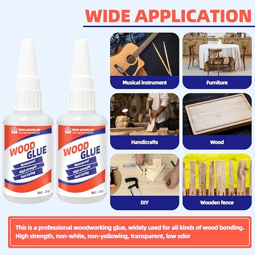 King Mountain KING MOUNTAIN-GLUE07 Wood Glue, High Strength Fast Drying Transparent Wood Glue,Low Odour thumb #5