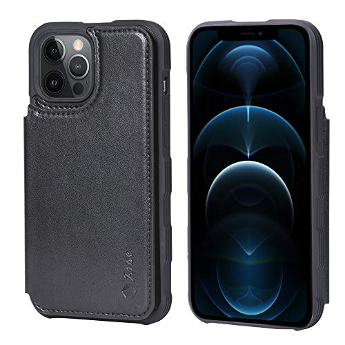 Arae Compatible With Iphone 12 Pro Max Case - Wallet Case With Pu Leather Card Pockets Back Flip Cover For Iphone 12 Pro Max 6.7 Inch - Black #TOP5
