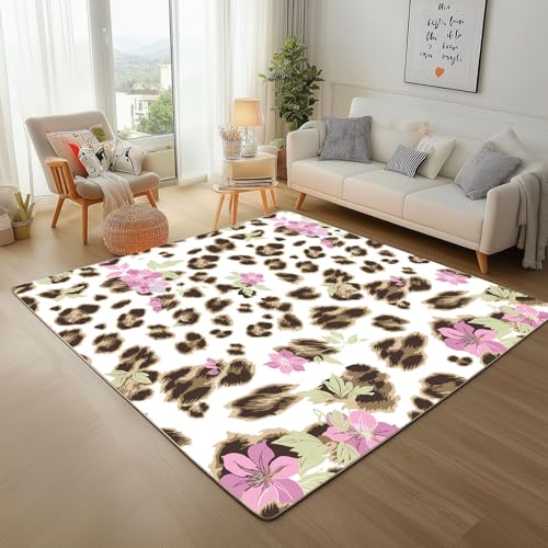 Tapis de chambre doux moelleux imprimé léopard 160 x 230 cm - 2