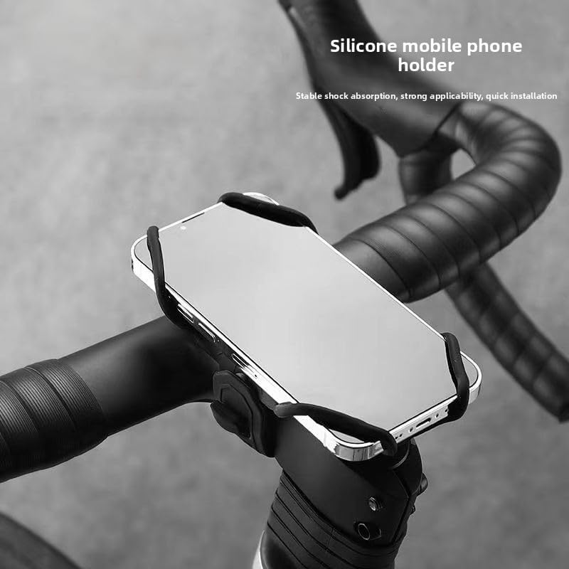 Miniatura 6 de Soporte de teléfono celular para bicicleta, soporte de silicona sin arañazos con diseño de absorción de golpes, soporte universal para teléfono de