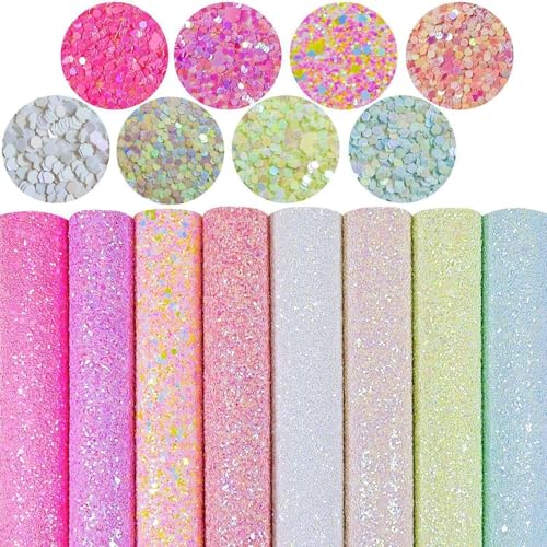 Laminas de purpurina A4 multicolores para manualidades y bordado 7