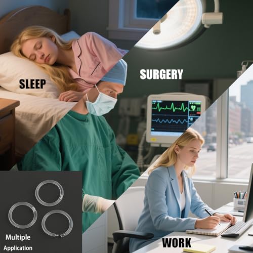 Anti-Allergy Unisex Plastic Hoop Ear Retainers, 20-16 Gauge Clear Nose Rings, with Buckle, Comfortable and Hypoallergenic for Sensitive Ears & Skin (20 Gauge)4