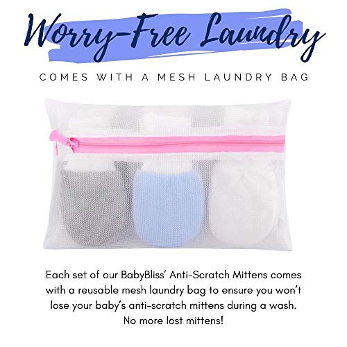 image for BabyBliss 100% Cotton Anti-Scratch Baby Mittens (For Babies Weighing 5