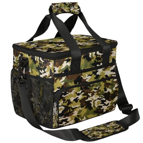 Military Camo Skin Insulated Picnic Backpack Lunch Box for Women Men Picnic Basket Tote Lunch Bag Picnic Bag Portable Lunch Bags for Picnic, Beach, Work, Trip,Office, Camp Army Camouflage