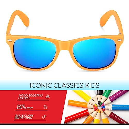 Image of Retro Rewind Kids Sunglasses for Boys Girls Age 3-12 - Shatterproof UV400 Toddler Children Sun Glasses