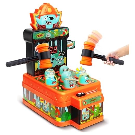 Arcade Game Toys for 3 Year Old, Whack Game Mole, Mini Electronic Interactive Hammering & Pounding Toys, Gift Idea for Toddler Kids Boys Girls Ages 3 4 5 6 7 8+, Cartoon Zombie Style Fun Halloween Toy