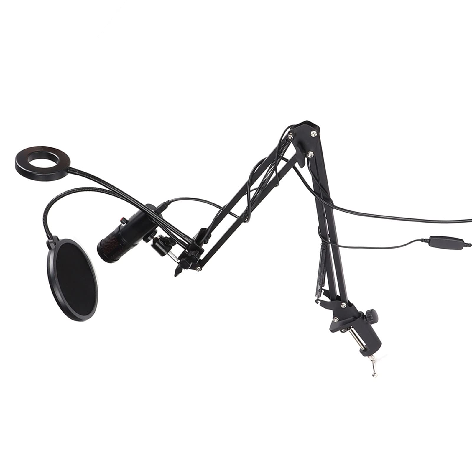 Denash USB -Mikrofon -RGB Füllung Light Kit Cardioid Kondensatormikrofon Zum Aufnehmen von Live Streaming, Studio Soundqualität für Podcast Geräte, PC/Streaming Mikrofon Set (A6S mit 35-Halterung