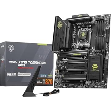 MSI Placa-mãe MAG X870 Tomahawk Gaming WiFi AMD Ryzen 9000/8000/7000 Series, AM5, DDR5, PCIe 5.0, M.2 Gen5, SATA 6Gb/s, USB 40Gbps, HDMI/DP, Wi-Fi 7, Bluetooth 5.4, LAN de 5Gbps,