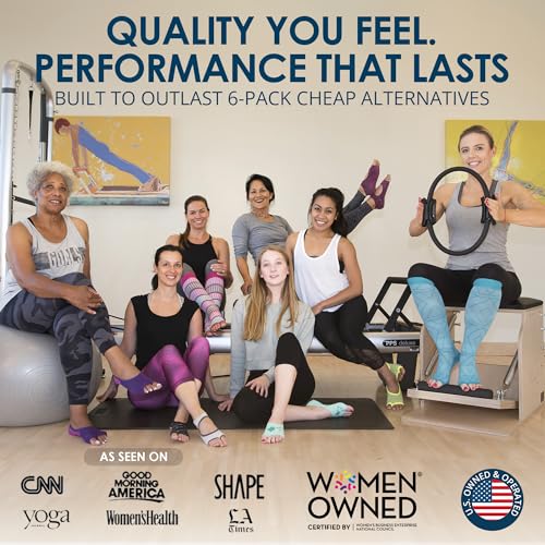 Image of Yoga Socks for Women Non Slip, Toeless Non Skid Sticky Grip Sock - Pilates, Barre, Ballet