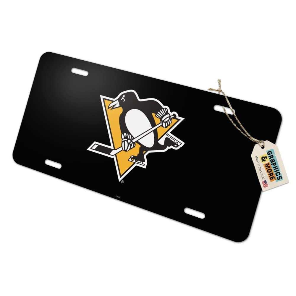 GRAPHICS & MORE Pittsburgh Penguins Logo Novelty Metal Vanity Tag License Plate