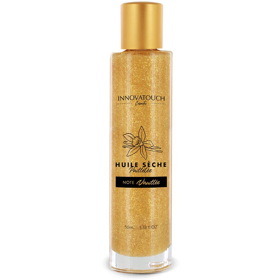 Huile Corporelle Pailletée Glossxglow – Parfum Pêche Vanille Framboise – 50ml