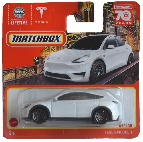 Matchbox Tesla Model y, White 89/100 Short Card miniatura 1