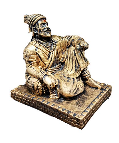 Image of Plastic Chhatrapati aji The Legend of Maharashtra Statue, GOLD MATTE COLOUR, Standard, 4 Inch