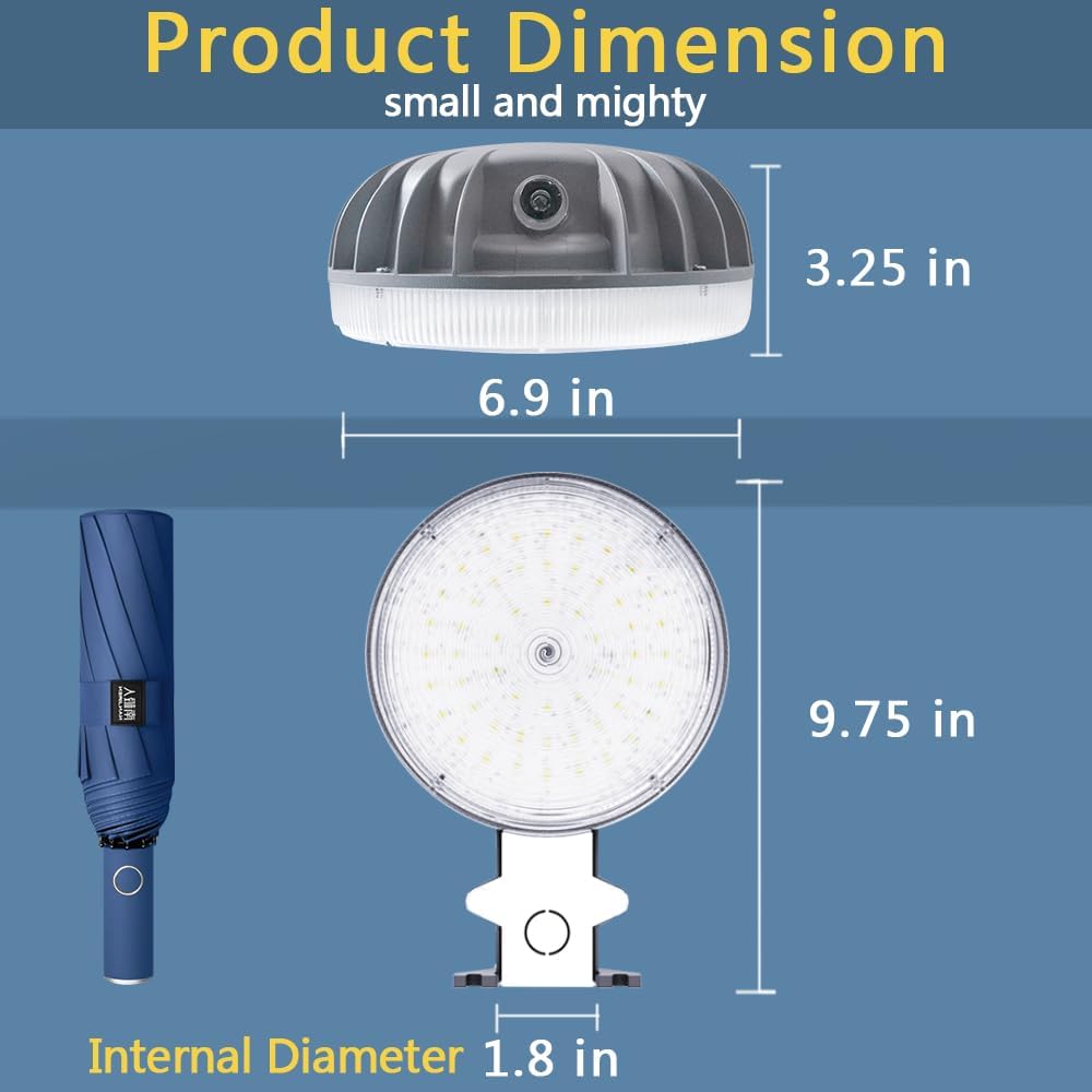 Owleye 6000LM Dusk to Dawn Outdoor Lighting LED Barn Light Security Lights, 42W 4000K Daylight, AC 120-240V, ETL Listed, Waterproof Outside Lights for Yard Warehouse Garage （2pack）