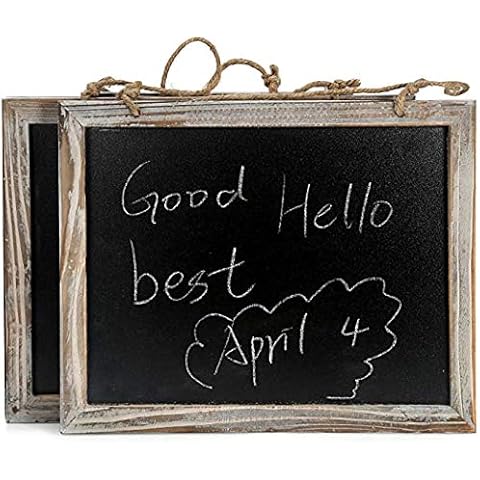 BESTOOL 2 PCS Chalkboard, Vintage Framed Kitchen Chalkboard, Decorative Chalk Board for Rustic Wedding Signs, Kitchen Pantry & Wall Decor (24 * 30cm) Cover