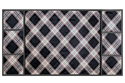 Image of Stylista Refridgerator top Cover Suitable for Samsung RR20A181BU8 /HL, 192 Liter Fridge, Dimension (WXD) 65x111 CM, Checkered Pattern Cream