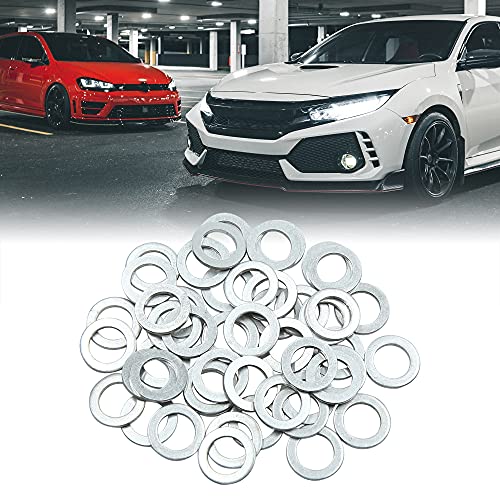 Image of X AUTOHAUX 50pcs Engine Oil Crush Washers Drain Plug Gasket 14mm ID 22mm OD | Universal, for Car, 14mm Inner Diameter, 22mm Outer Diameter