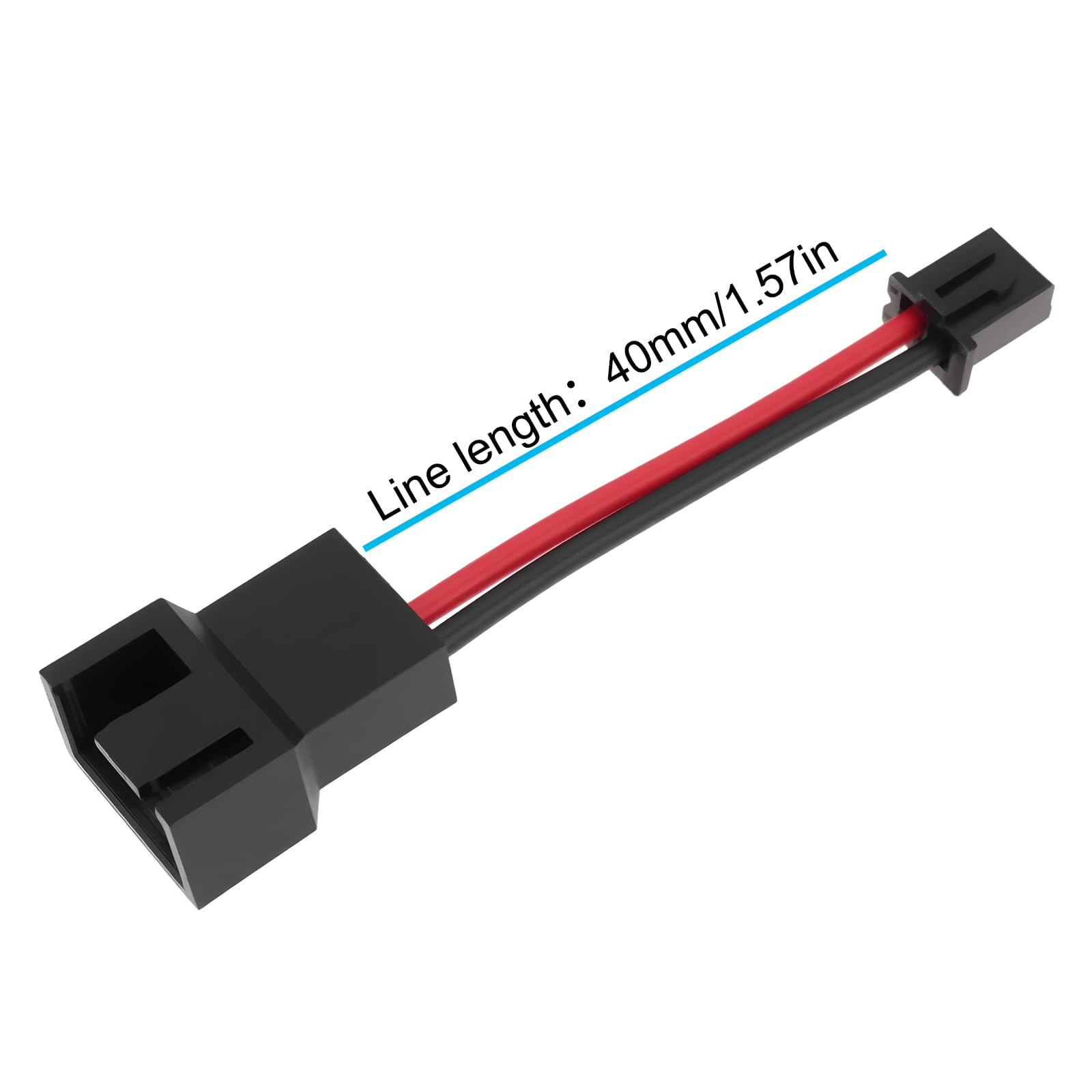 2 szt. JST XH 2,54 mm 2-pinowy na 4-pinowy kabel adaptera wentylatora odpowiedni do procesora GPU GPU RAM (4 cm)