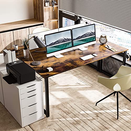 Coleshome 63 Inch Computer Desk, Modern Simple Style Desk For Home Office, Study Student Writing Desk, Vintage #TOP2