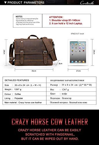 Vintage Leather Mens handbag, business bag, office bag, large capacity mens messenger bag, platform computer bag2