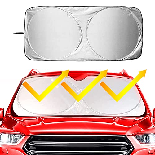 Pare Soleil Voiture Pare Brise Avant,Pare-Brise-Soleil,Pare Brise Avant Protection UV/Chaleur, Universelle de Pare Soleils pour Voiture La Protection Avant Parfaite Contre, 160 x 85 cm Cover
