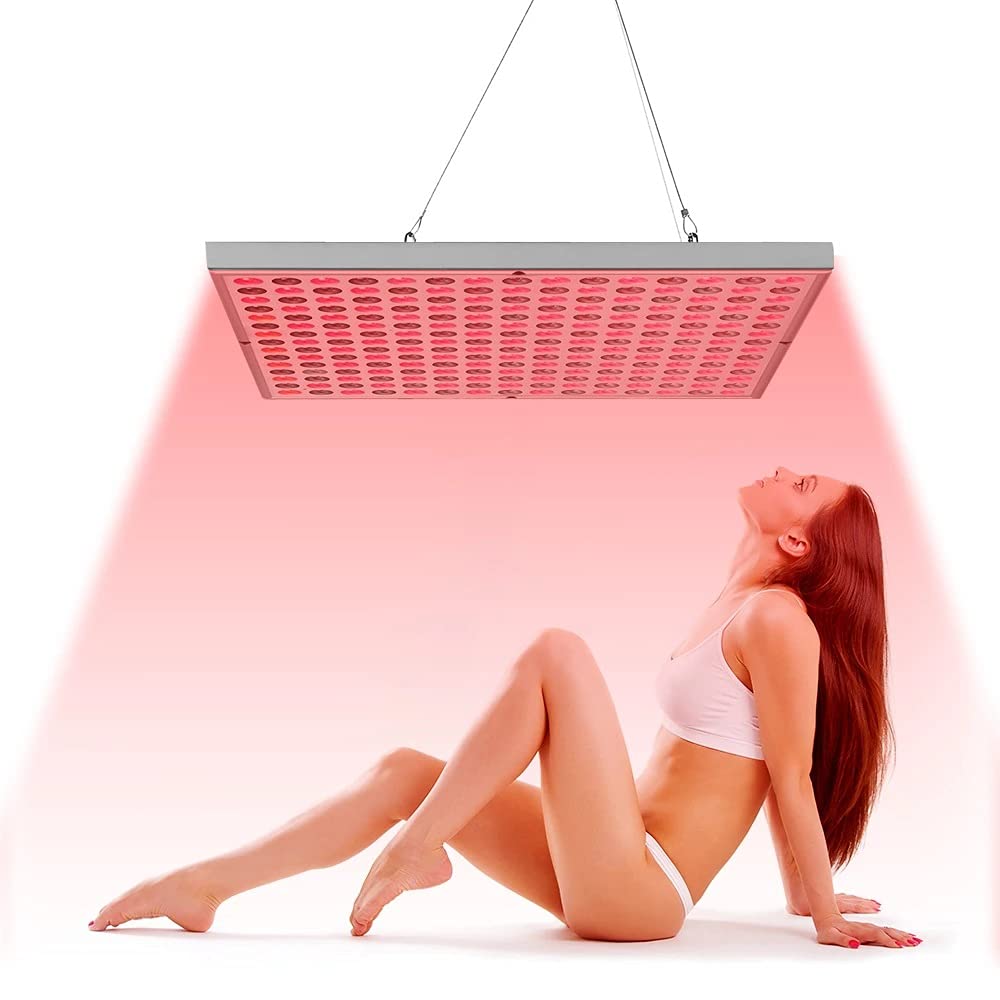 225 LED Lámpara de Calor Luz Infrarroja-Dispositivo de Terapia de Luz Roja de 45 W-Luz Roja de 660 NM y Luz Infrarroja Cercana de 850 NM -para Rostro,Cuerpo,Antienvejecimiento,Alivio del Dolor