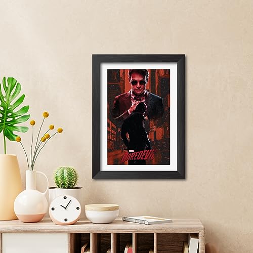 Image of TenorArts Daredevil Poster with Quotes Comics Photo Frame Painting With Black Wooden Textures (12inches x 9inches)