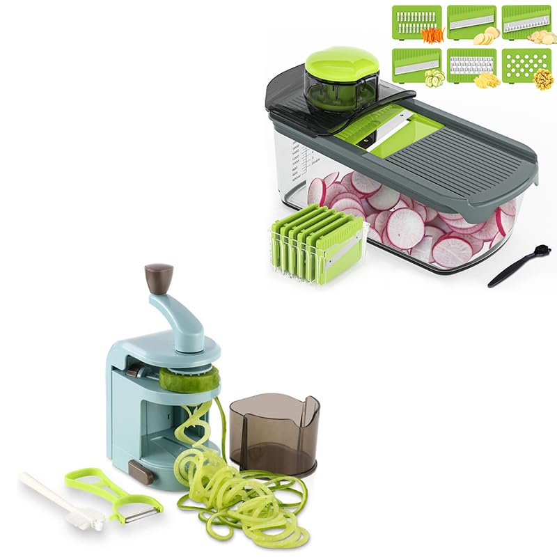 Ourokhome Vegetable Spiralizer Zucchini Noodles Maker – 4 Built-in Spiral Slicer Blade for Veggie...