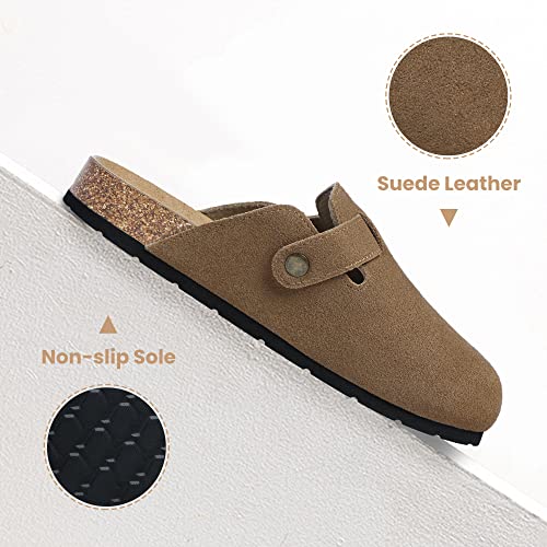 Image of Xiakolaka Women's Suede Clogs Adjustable Buckle Slip on Footbed Home Clog Slippers for Comfort Casual Daily Wear