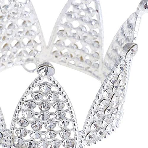 Mini Cake Decoration Crown, Silver, Elegant Princess Tiara Topper for Wedding Birthday Baby Shower P