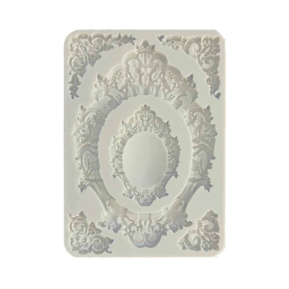 Stamperia International KFT Stamperia Silicon Mould A5 Sir Vagabond in Fantasy World Frames, Grey, 6 x 8 in