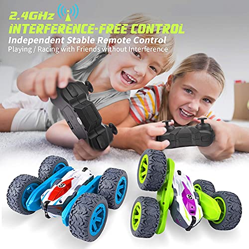 Image of GRAPHENE Remote Control Car 2.4GHZ Rechargeable Mini RC Crawler Stunt Car Toys for Boys Double Sided 360Rotation Kids Gifts Year Old Boys Girls Gadgets for Boy,multicolor