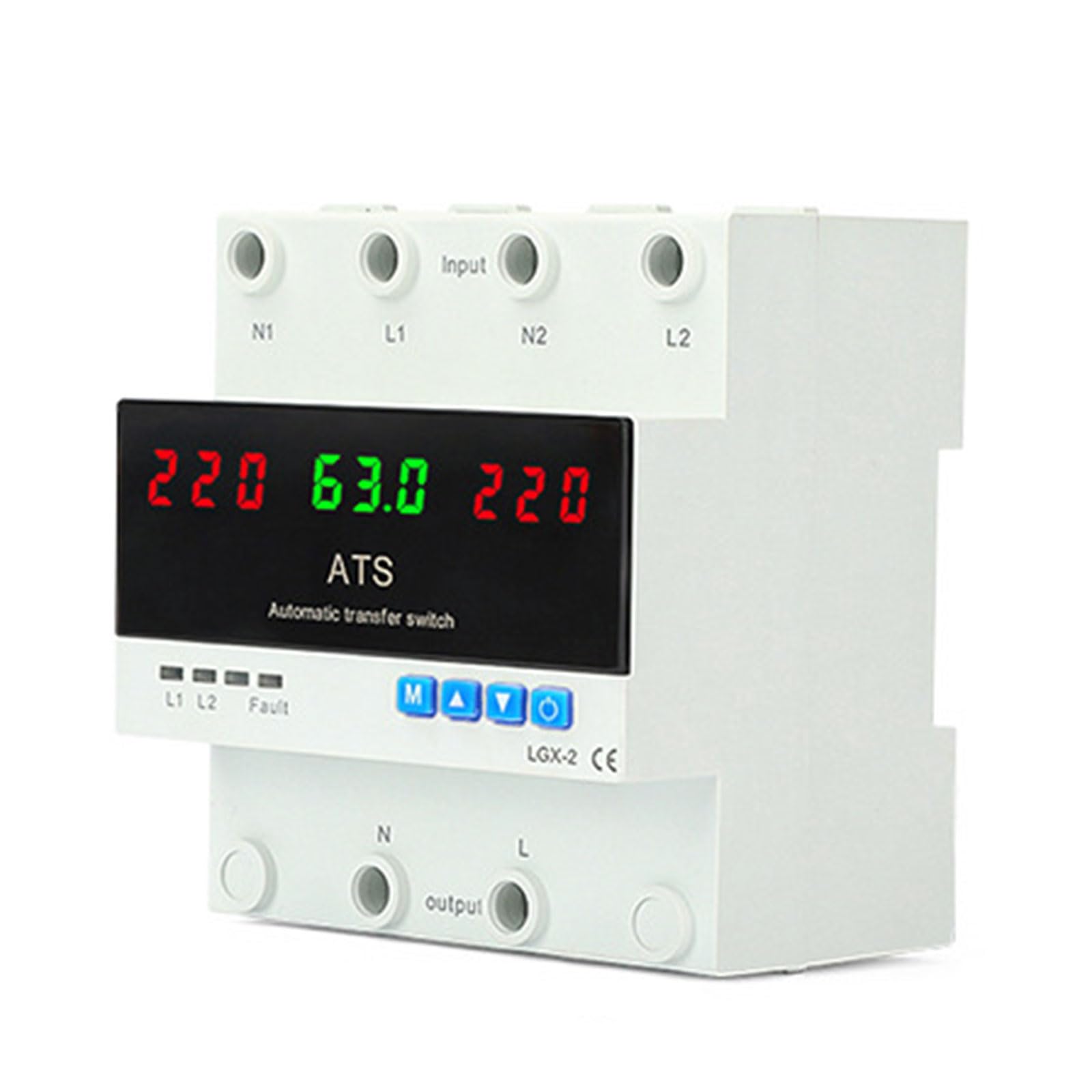 Automatic Power Transfer Device 220V 63A with DIN Rail Installation Two Phase Switches for Solar Generator Backup Systems