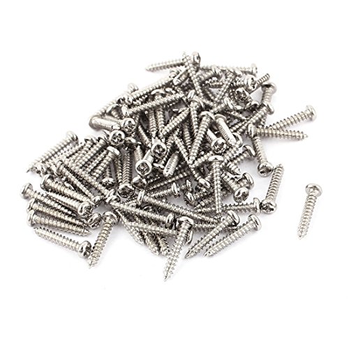 uxcell 100 tornillos autorroscantes M2 x 12mm acero inoxidable miniatura 1