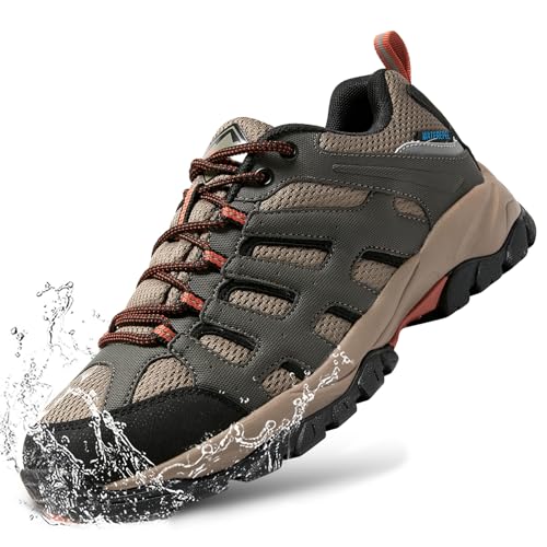 Waterproof Walking Shoes for Men Breathable Low Top Boots Lightweight Non Slip Workout Shoes Comfortable Slip on Snow Rainproof Shoes