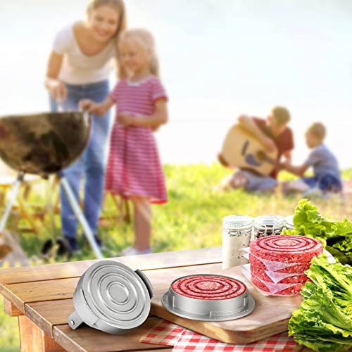 FANGSUN Adjustable Hamburger Press with 100 Patty Papers, Non-Stick Patty Maker Mold, Burger Press for Forming Even & Compact Ground Beef Meat Sausage Veggie, Burger Maker Set Fits Blackstone