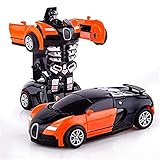 ZLLLL Transformers Toys, Transformando Toys Car, Robot Vehículos Juguetes Juguetes 2 En 1 Deformación Car- Fricción Powered Car Truck Juguetes (Color : Orange)