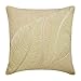 The HomeCentric Dekorative Wurfkissenbezug Beige 40 x 40 cm Perle & Stickerei Blumenblatt Leinen Beige, Handgefertigter Kissenbezug Leinen - Pearl Dazzle
