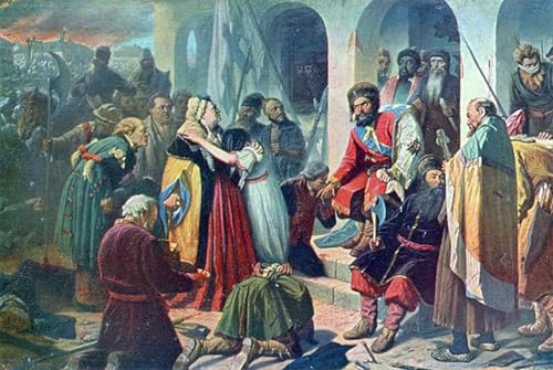 Tableau sur toile la Cour Pougatchev Perov 60x90cm reproduction d'art haute fidélité