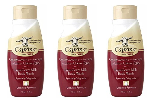 Caprina by Canus Fresh Goat's Milk Body Wash, Original 11.8 oz (3 Pack)