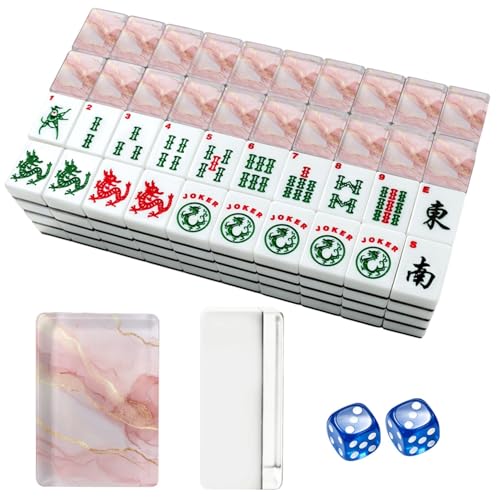 Set American Mahjong 166 piezas acrílico con bolsa y dados miniatura 1