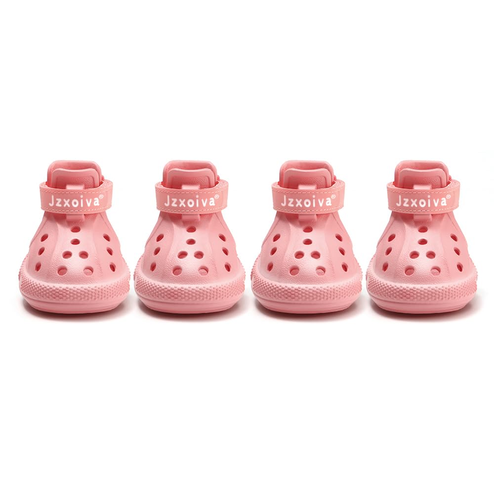 JZXOIVA Dog Shoes for Hot Pavement, Dog Booties for Medium Dogs, Breathable Dog Boots & Paw Protectors, Adjustable Non-Slip Rain Booties, Waterproof