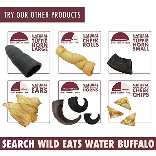 Wild Eats Water Buffalo Horn Dog Chews (All Natural, Single Source Protein, Grain Free Dog Treat, Dog Chews For Power Chewers) 4 Pack Small #TOP4