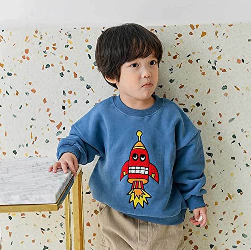 Toddler Baby Outfit Crewneck Cartoon Graphic Sweatshirt Long Sleeve Pullover Clothes for Kid Girl or Boy (A, 5-6 Years)2