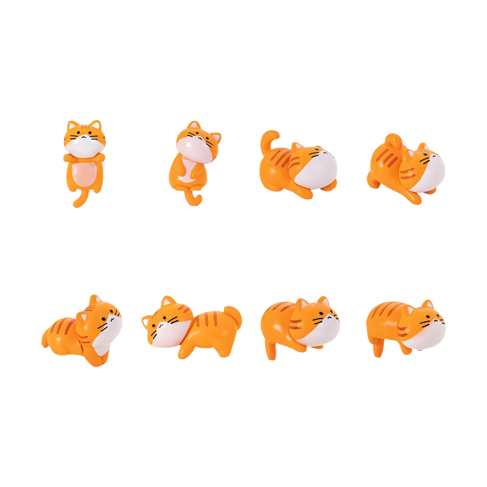 Jazuaiao 8Pcs Creative Small Cats Sculpture PVC Desktop Display Ornaments for Living Room Car Dashboard Decoration Accessories Small Cats Statue