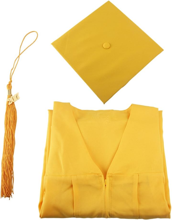 2017 Graduation Gown Cap Tassel Set for High School and College Ceremony---YesGraduation(45, Gold)