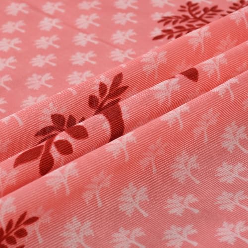 Image of Printed Tree 1 Piece Polyester Home & Living Room Eyelet Long Door Curtain - 9 Feet, Maroon Red