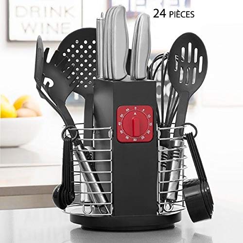 appetitissime Utensilios de cocina con temporizador y soporte para colocar Cook D 'Lux (24 piezas)